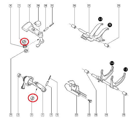 Käiguhoova laager ülemine tihendiga OEM Renault PK5/PK6/PF6