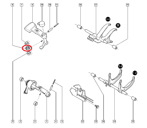 Käiguhoova laagrite distantspuks OEM Renault PK5/PK6/PF6