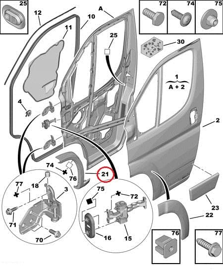 Esi rattakoopa liist vasak OEM Jumper/Boxer/Ducato 2006-