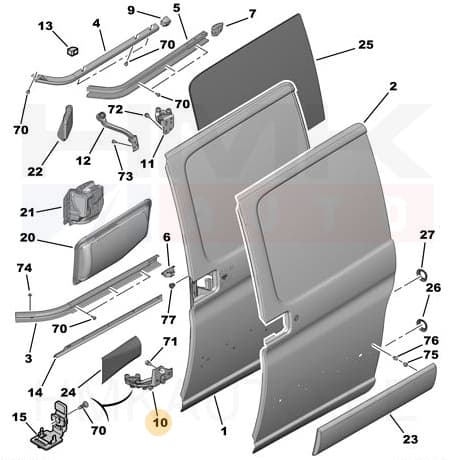 Liugukse alumine tugi vasak OEM Berlingo/Partner 96-08