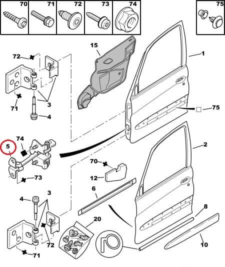 Uksepiiraja esiuksele OEM Citroen Xsara Picasso