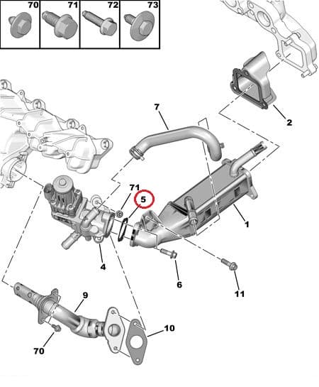 EGR klapi tihend OEM Jumper/Boxer/Ducato 2,2HDI 2010- Euro5