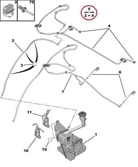 Klaasipesuri pihustite komplekt OEM Peugeot 508