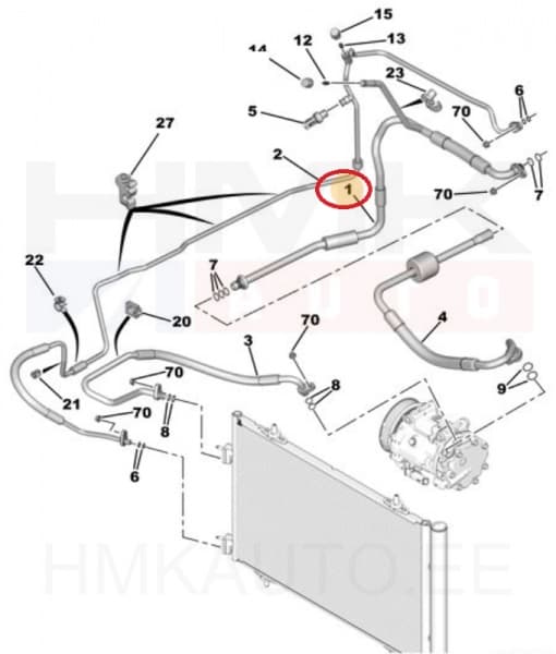 Konditsioneeri toru OEM Citroen C5 08-