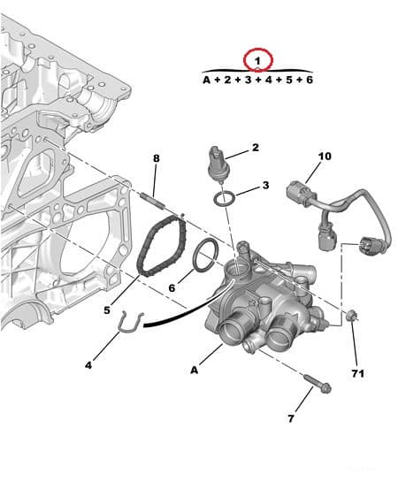 Termostaat korpusega OEM Citroen/Peugeot 1,4-1,6 16V EP3, EP6 mootorid