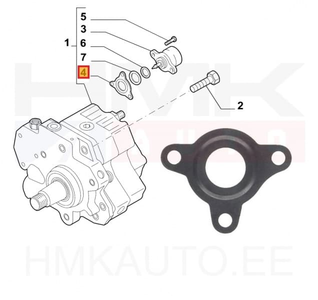 Kütuserõhu regulaatori tihend Fiat 2,3JTD