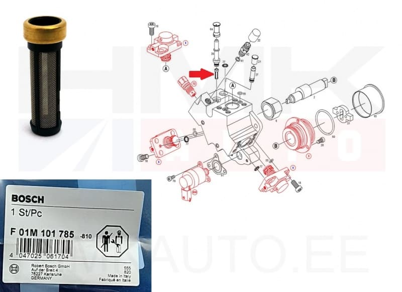 Kõrgsurvepumba filter Bosch CP1H