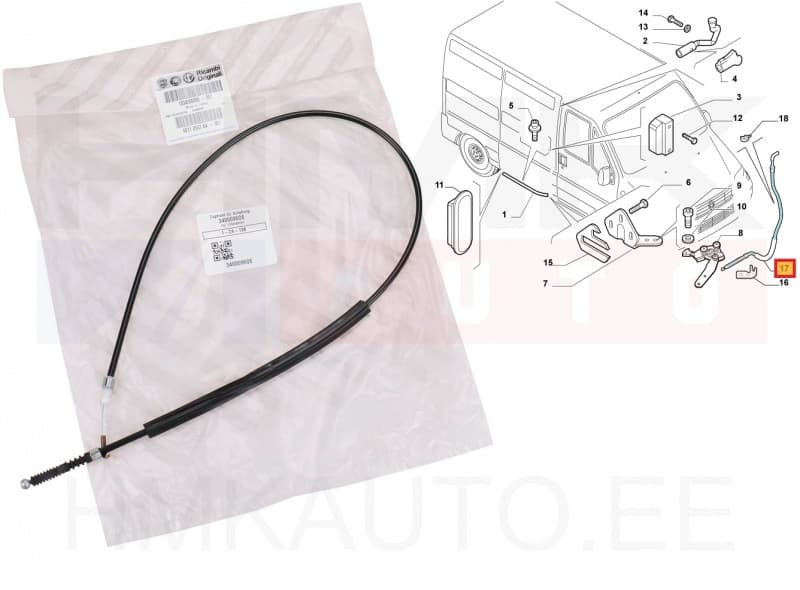 Ukselukusti tross liuguksele OEM Jumper/Boxer/Ducato 2002-06