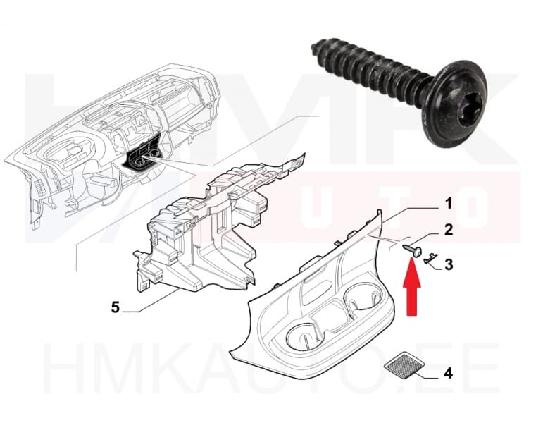 Armatuurlaua kruvi OEM Jumper/Boxer/Ducato