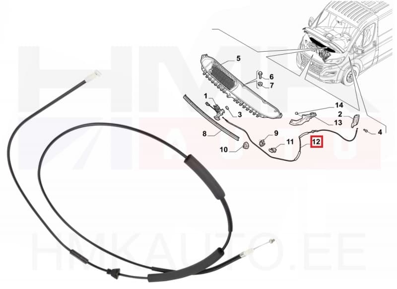 Kapotiluku tross OEM Jumper/Boxer/Ducato 2014-