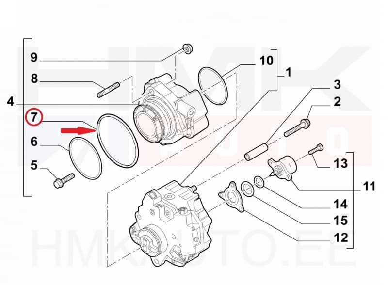 Kõrgsurvepumba korpuse tihend OEM Jumper/Boxer/Ducato/Daily 3,0HDi 69,44x3,53