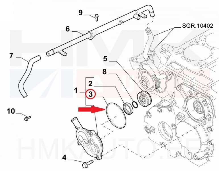 Karterituulutuse filtri kaane tihend OEM Jumper/Boxer/Ducato/Daily 3,0HDI
