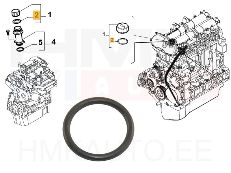 Õli täiteava korgi tihend OEM Fiat/Iveco 2,3/3,0JTD