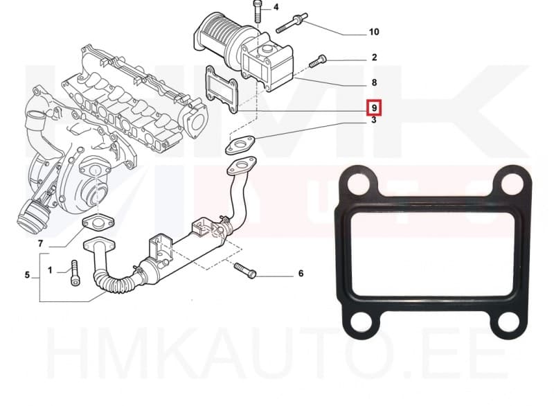 EGR klapi tihend OEM Fiat 1,9JTD