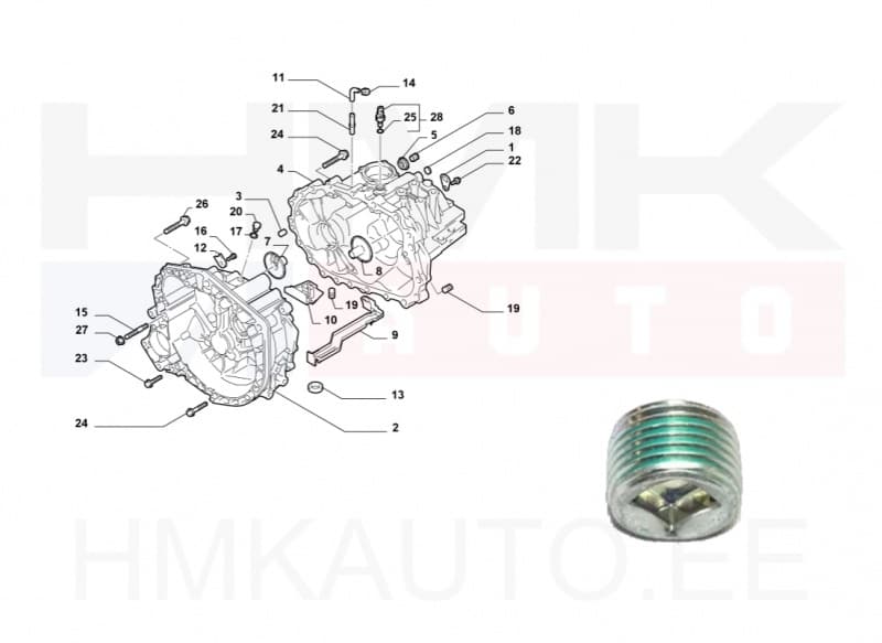 Käigukasti kork OEM Fiat