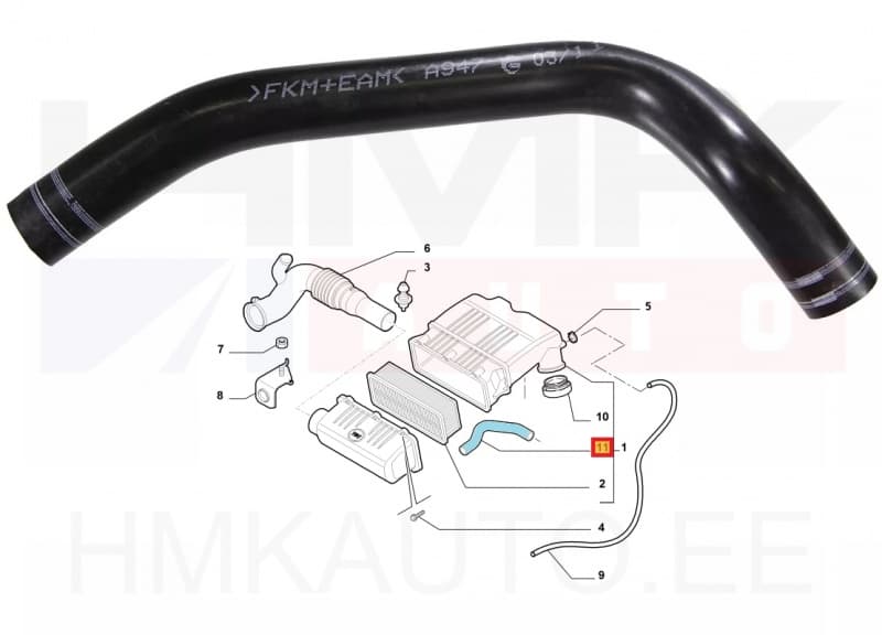 Karterituulutuse toru OEM Fiat 1,2/1,4