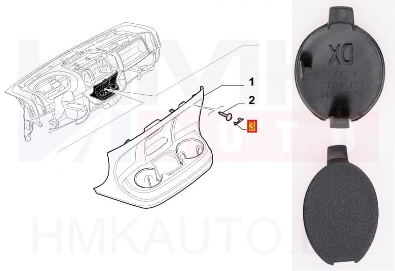 Poldiava kate keskkonsoolis parem OEM Jumper/Boxer/Ducato 2014-