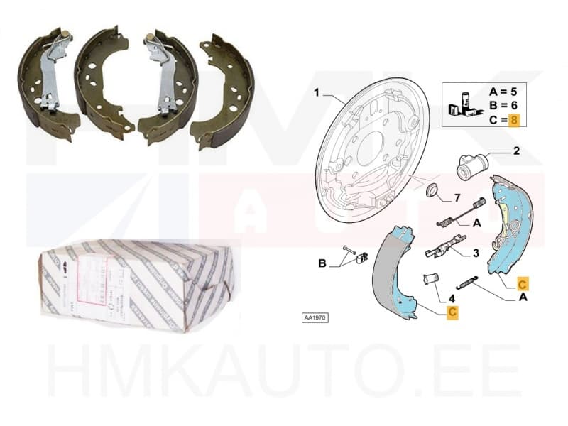 Trummelpiduriklotsid OEM Citroen Nemo/Peugeot Bipper/Fiat Fiorino-Qubo 228mm