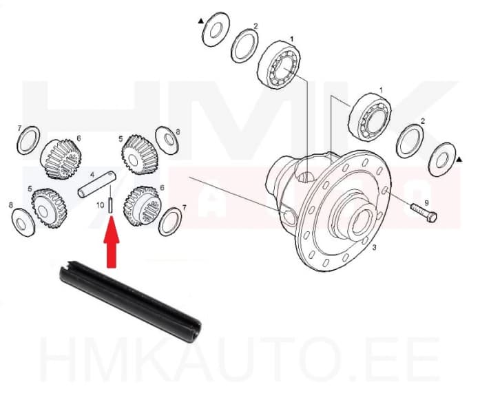Reduktori satelliidivõlli tihvt OEM Iveco Daily