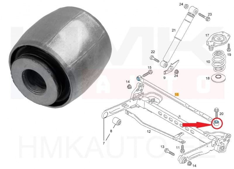 Tagasilla tugivarda puks vasak Renault Trafic II