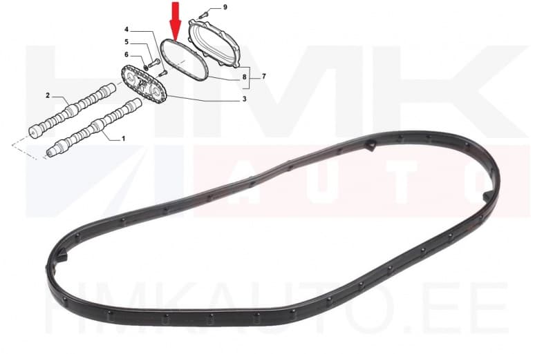 Nukkvõlli ketikaane tihend Fiat 2,3D