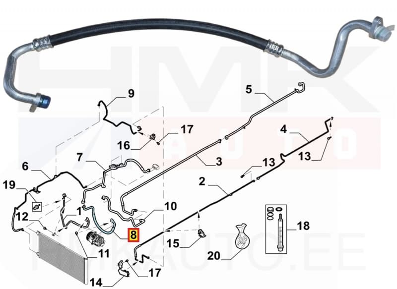 Konditsioneeri toru, madalsurve Renault Trafic III 2014-