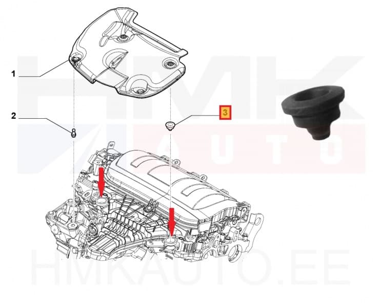 Mootorikatte kinnituspuks OEM Citroen/Peugeot/Fiat 2,0HDI