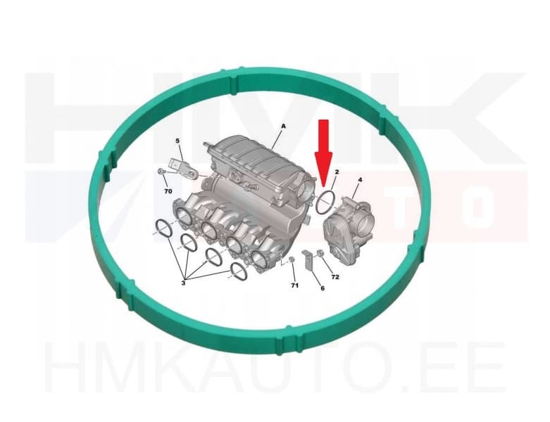 Drosselklapi tihend OEM Citroen/Peugeot 1,6 16V