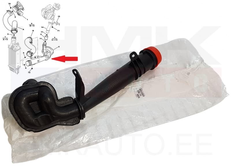 Turbo õhutoru OEM Citroen C5/Peugeot 407,508 2,0HDi DW10BTED4