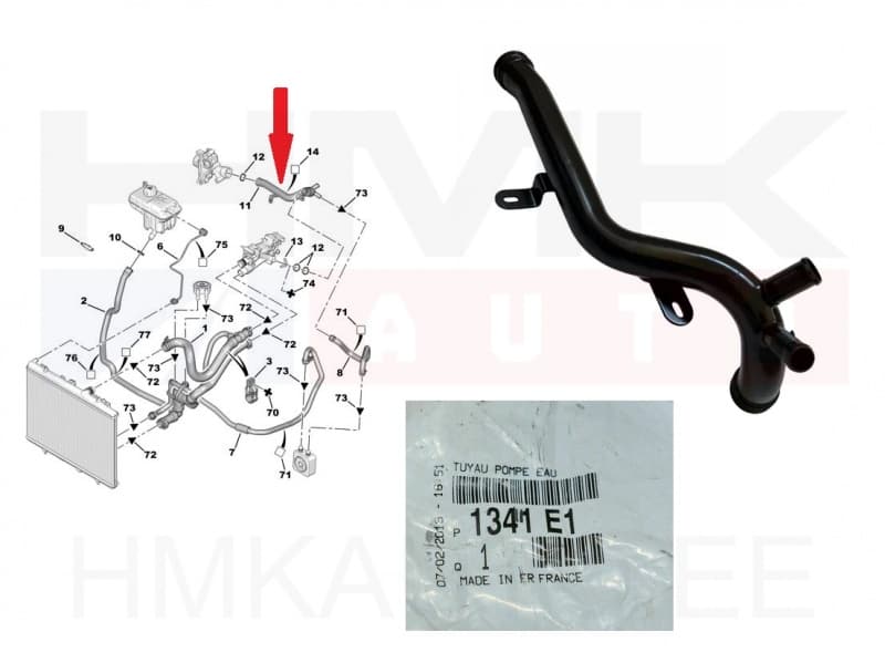 Jahutusvedeliku toru OEM Citroen/Peugeot EW10J4