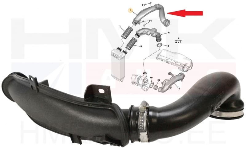 Turbo õhutoru OEM Citroen/Peugeot 1,6 16V EP6