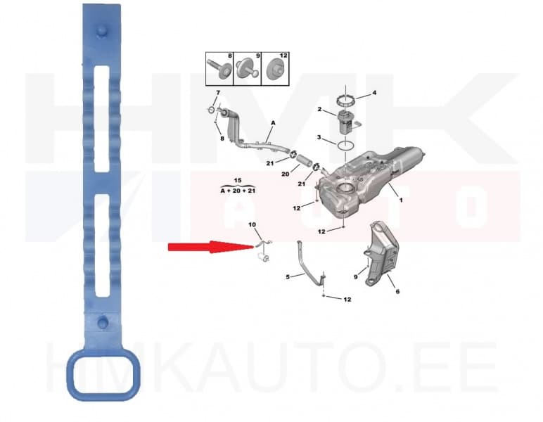 Kütusefiltri kinnitusvits OEM Citroen/Peugeot