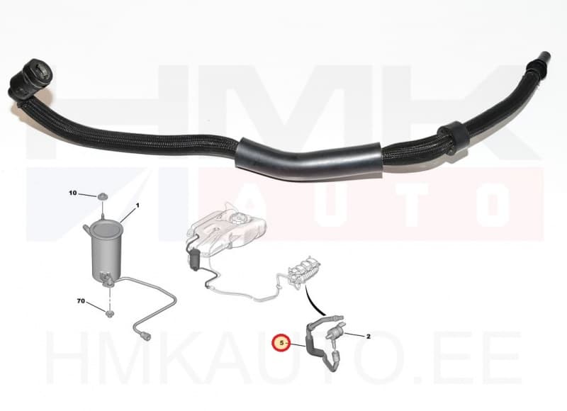 Kütuseaurude toru OEM Citroen C3,C4 / Peugeot 207,208,308,3008