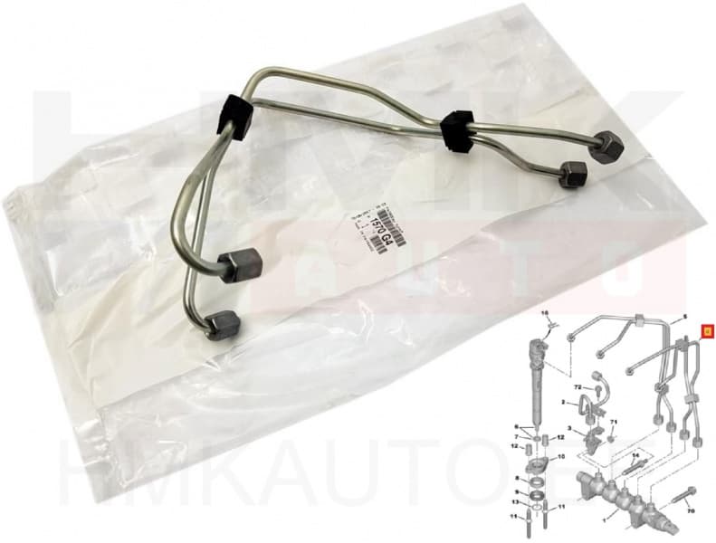 Pihustitorude komplekt (1-2 silinder) OEM PSA 1,6HDI