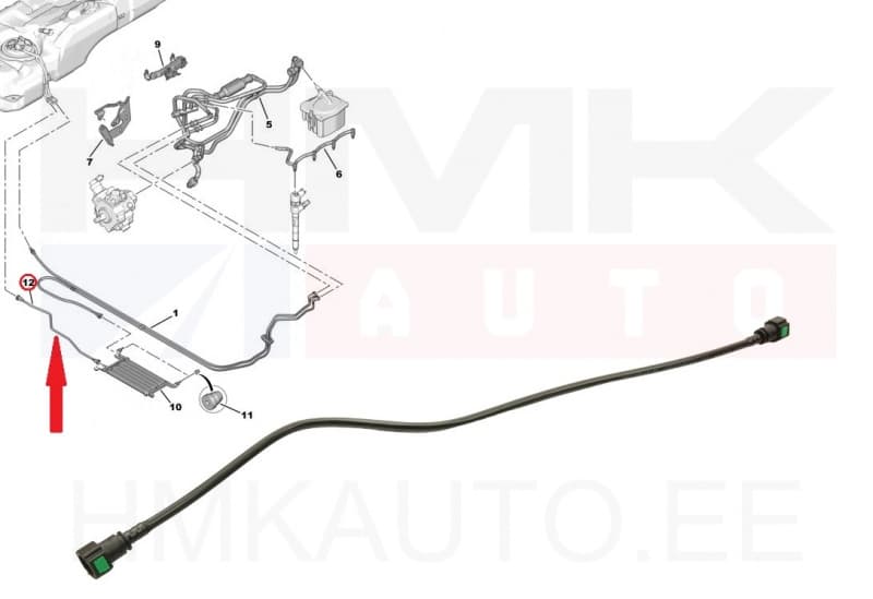 Kütusetoru OEM Citroen Berlingo, C4 Picasso / Peugeot 5008, Partner 1,6HDi 2008-