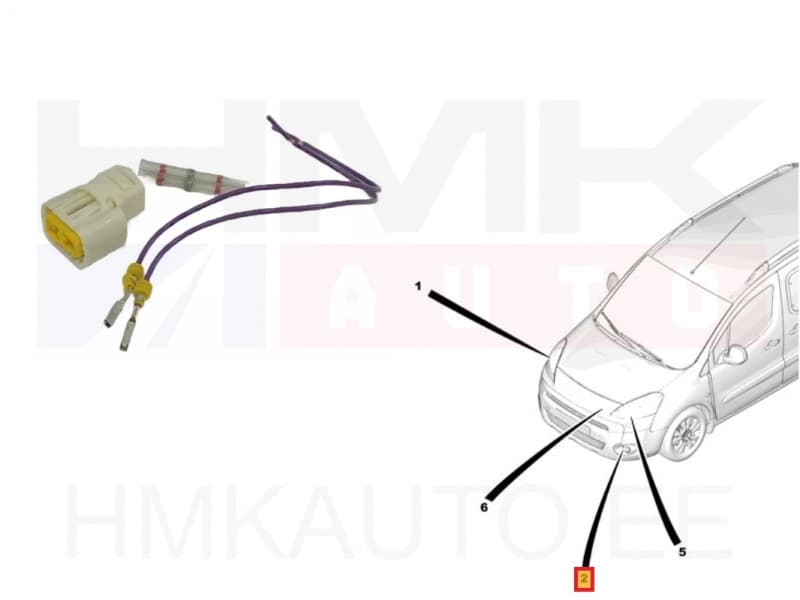 Pistik udutulele OEM Citroen/Peugeot 2-klemmi