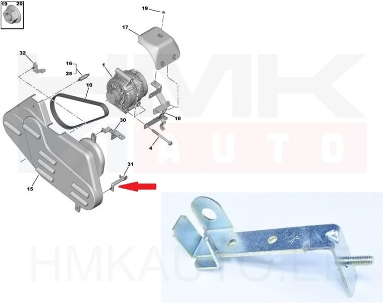 Rihmakatte kinnitus kronstein OEM Jumper/Boxer 2,2HDi