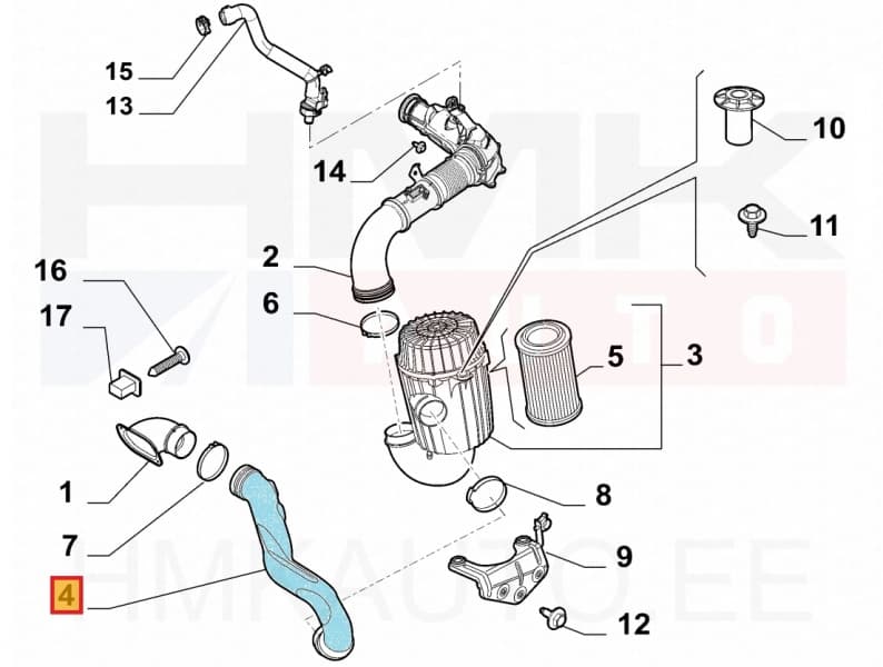 Õhufiltri toru OEM Jumper/Boxer/Ducato 2014-