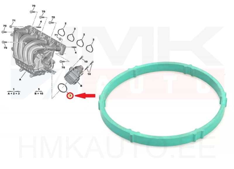 Drosselklapi tihend OEM Citroen/Peugeot 1,8/2,0 16V EW7A/EW10A