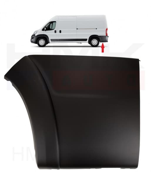 Külgpaneeli tagumine liist vasak OEM Jumper/Boxer/Ducato 2018- (L2-L3) laiendiga
