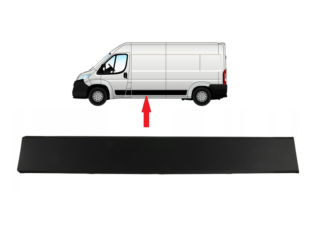 Liugukse/küljepaneeli liist vasak OEM Jumper/Boxer/Ducato 2018- (L2-L3-L4) (must)