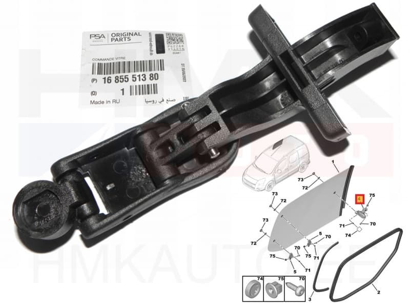 Küljeklaasi käepide OEM Partner/Berlingo 08-