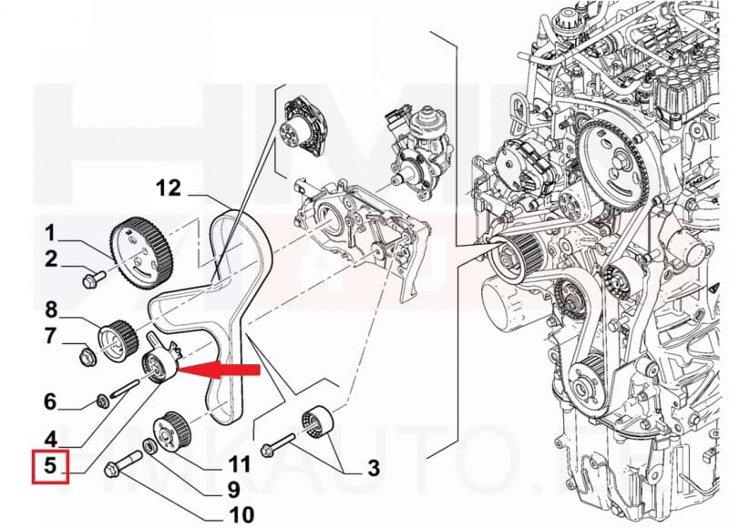 Hammasrihma pingutusrull OEM Jumper/Boxer/Ducato MCA 2,2HDI 2024-