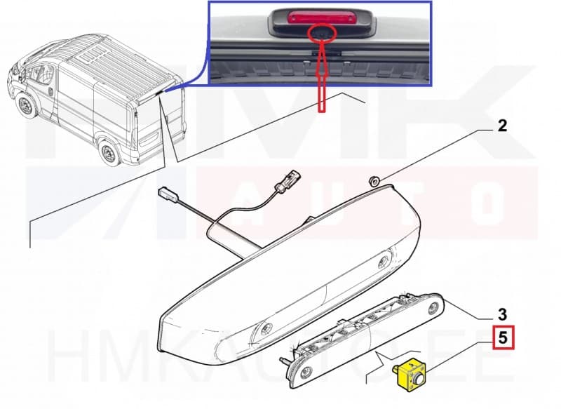 Tagurduskaamera OEM Jumper/Boxer/Movano/Proace Max MCA 2024- , Ducato MCA 2021- (H2 L1-L3)