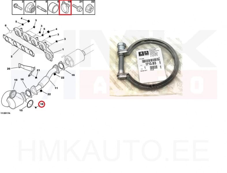 Summuti klamber OEM Jumper/Boxer/Ducato 2,2HDi 2006-