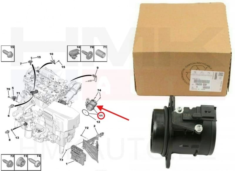 Õhukulumõõtja(MAF) OEM Citroen/Peugeot 2,0BlueHDi