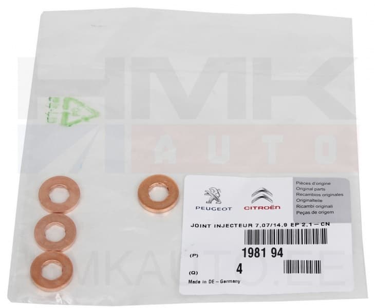 Pihusti tihendusseib OEM Citroen/Peugeot 1,6HDI