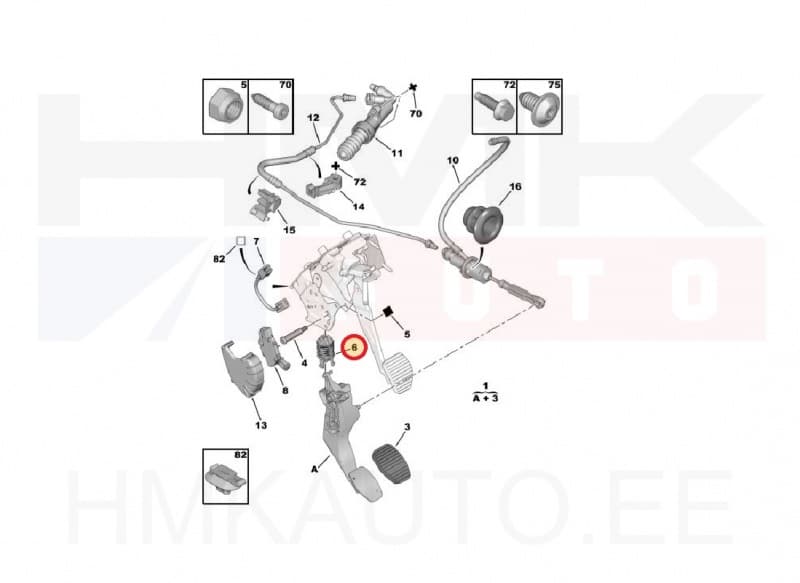 Siduripedaali vedru OEM Peugeot 3008,5008
