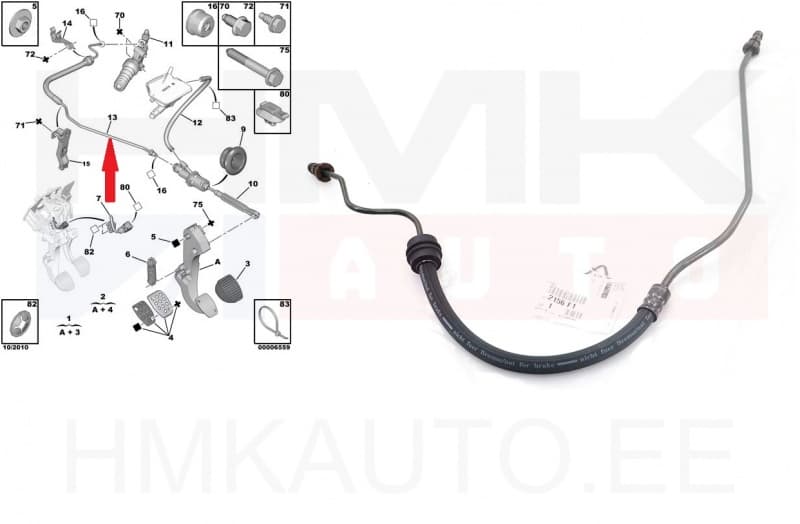 Sidurisilindri toru OEM Citroen C4 / Peugeot 307 308