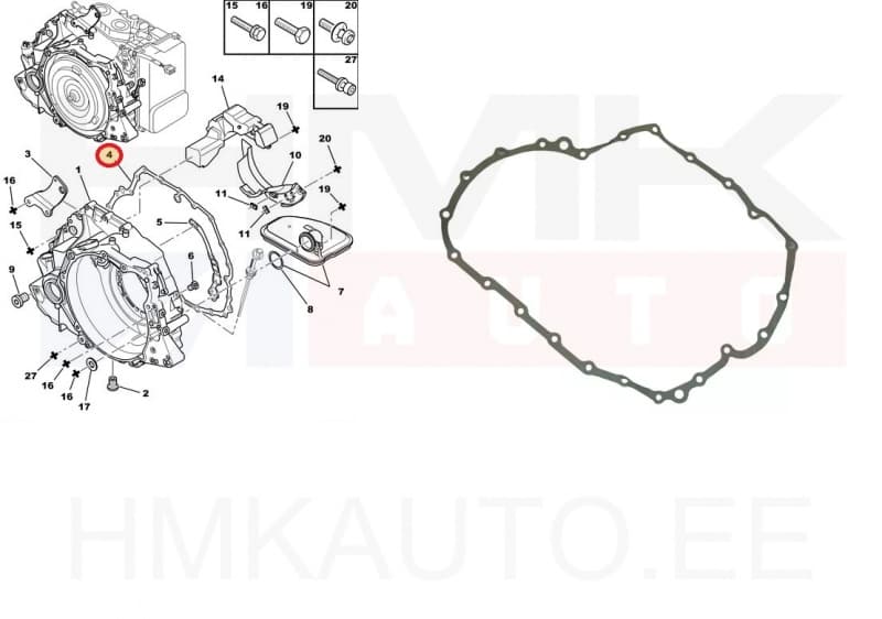 Käigukasti korpuse tihend OEM Citroen/Peugeot 4KR20